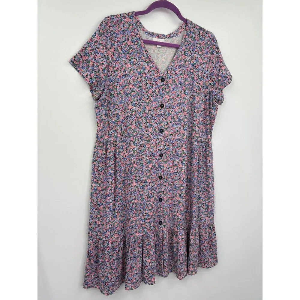 J. Jill Floral Button-Down Dress - Multicolor - Picture 2 of 4